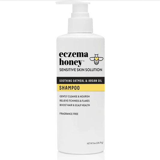 ECZEMA HONEY Nourishing Shampoo bottle view for soothing scalp care.