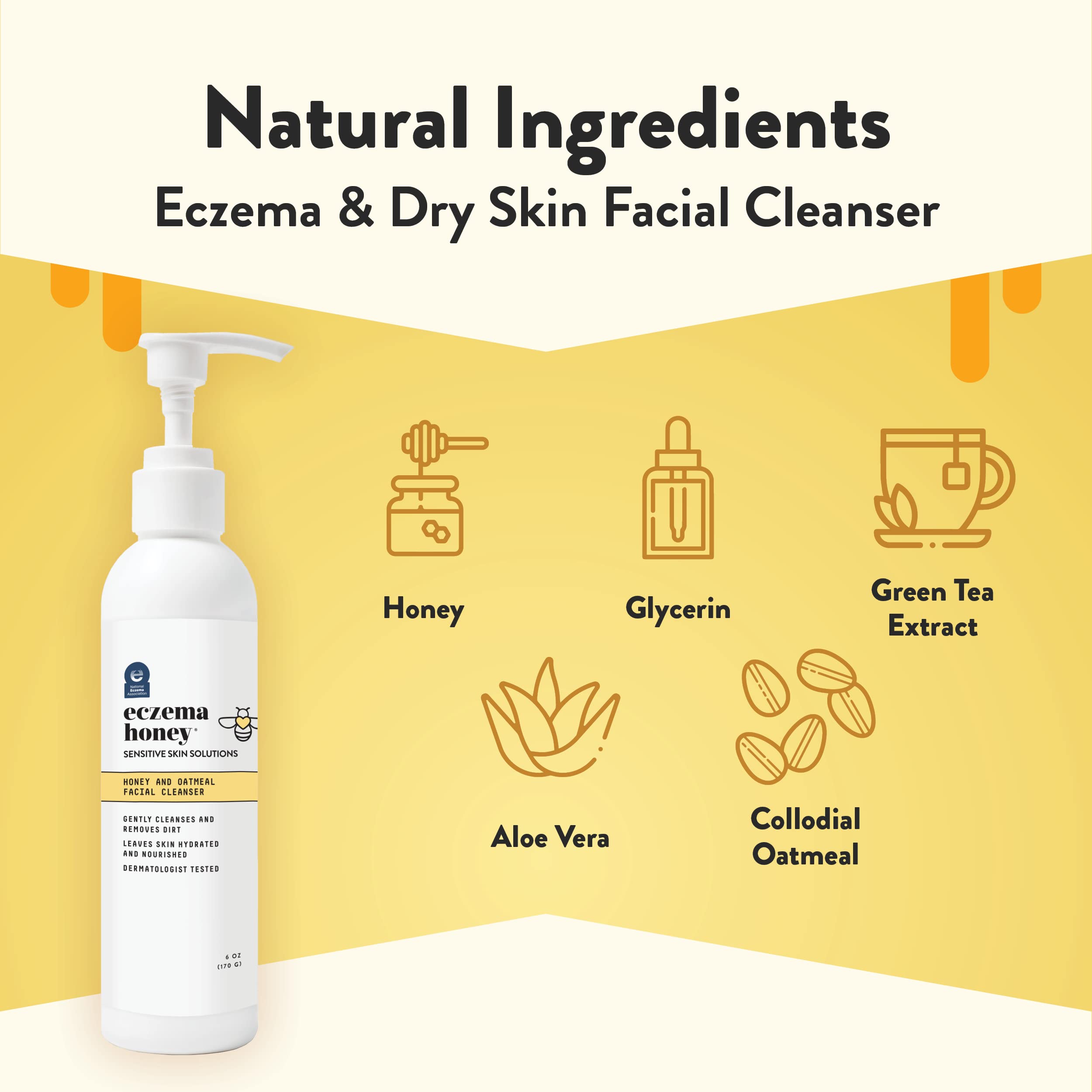 ECZEMA HONEY Oatmeal Face Cleanser foam texture for soothing daily-use lather.