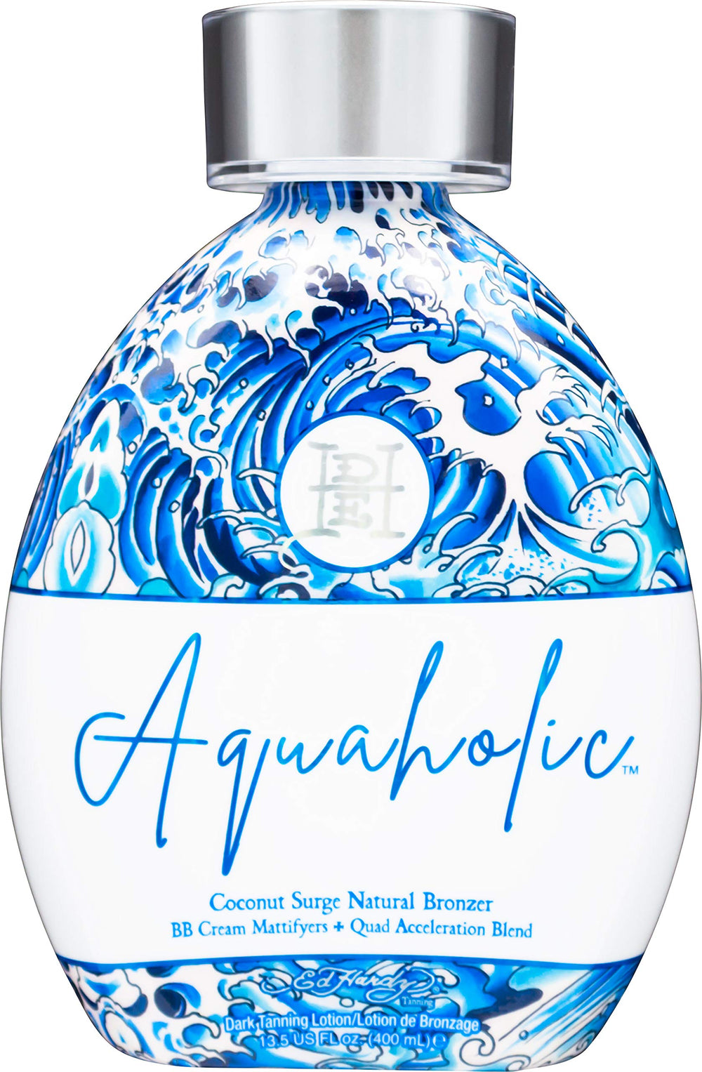 ED HARDY Aquaholic Coconut Surge bottle front view highlighting tropical hydration