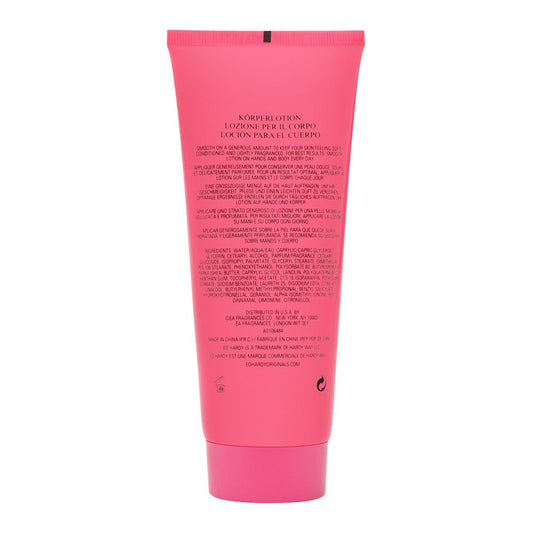 Ed Hardy body lotion application scene showing smooth skin and subtle fragrance.