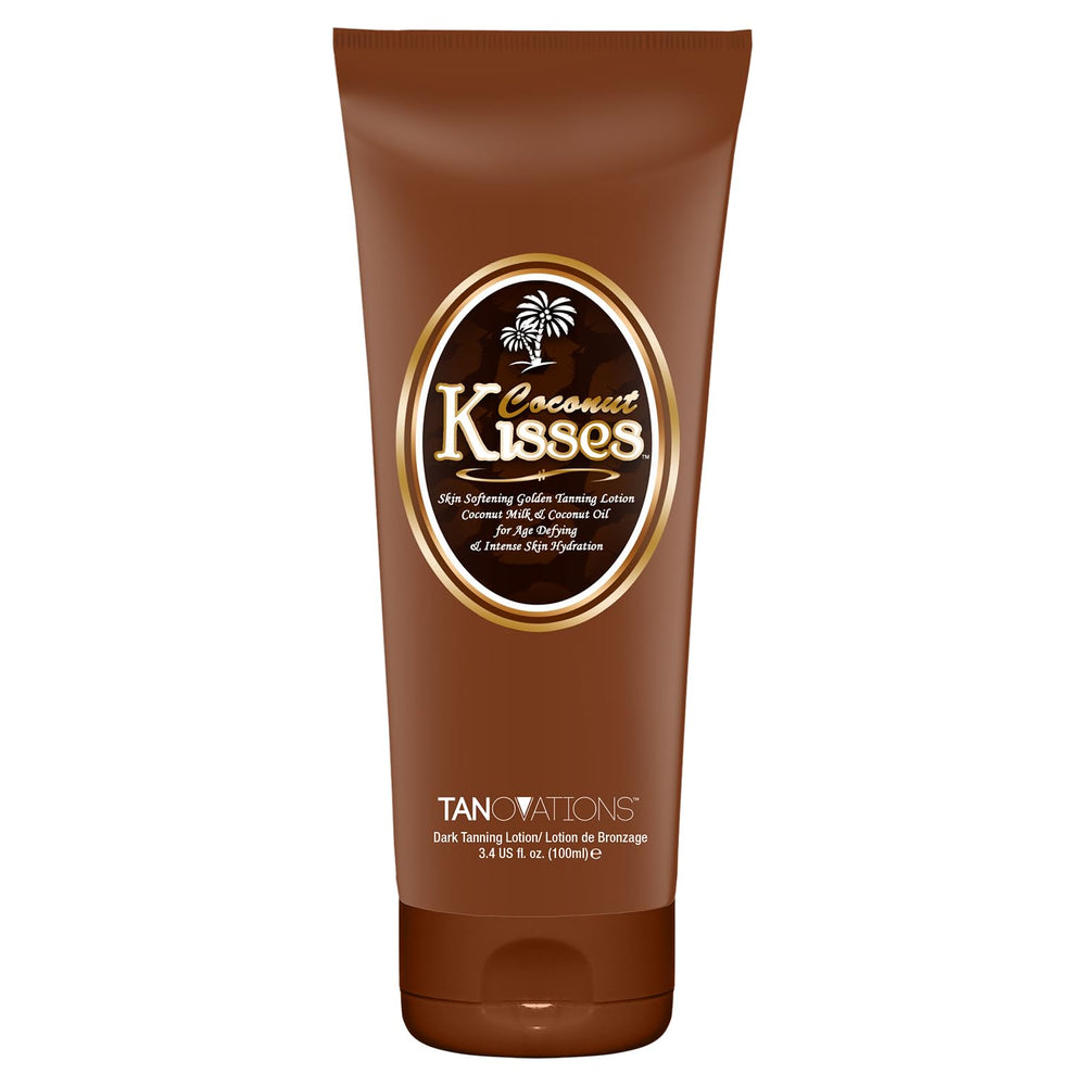 ED HARDY Coconut Kisses Golden Tanning Lotion bottle with tropical fragrance for hydration.