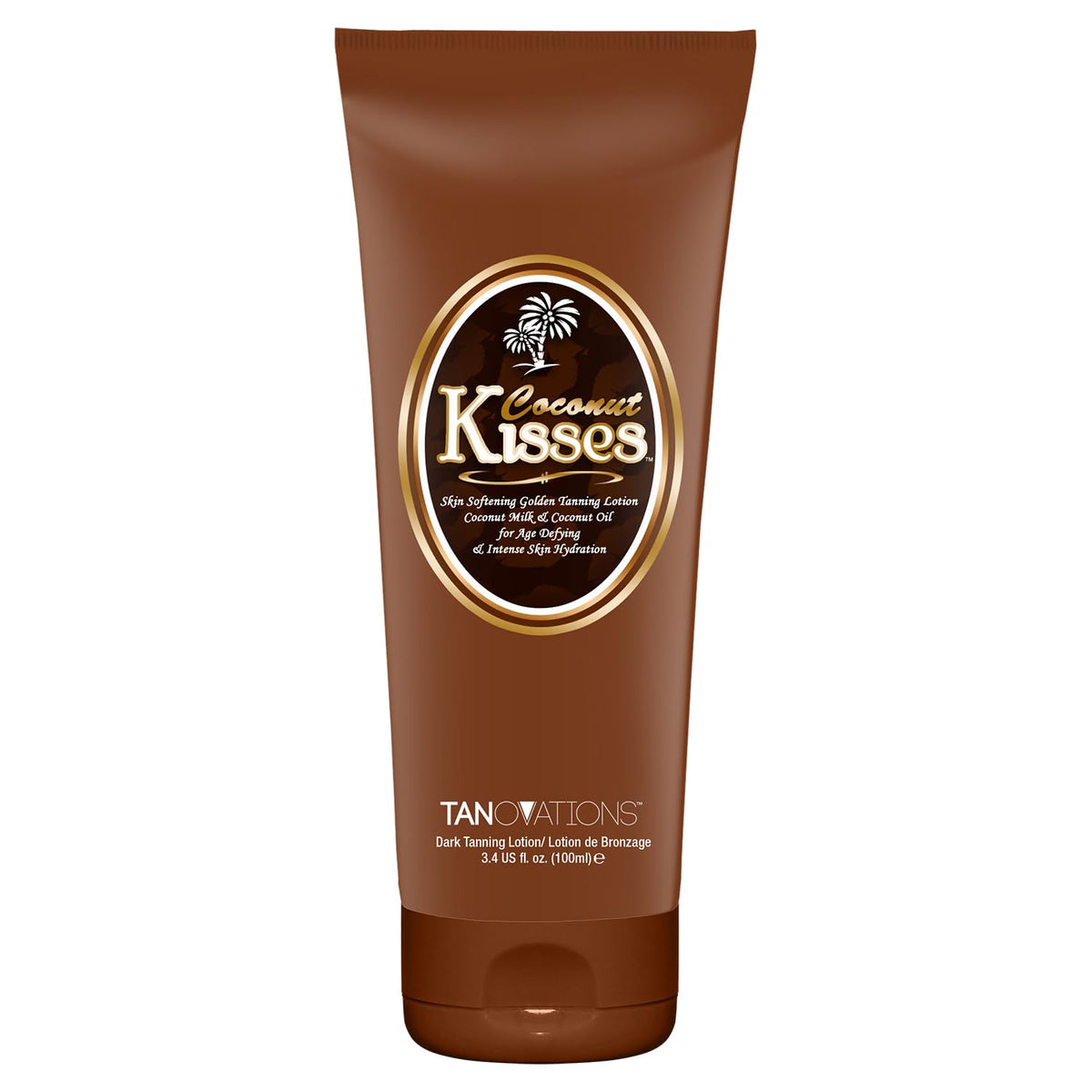 ED HARDY Coconut Kisses Golden Tanning Lotion bottle with tropical fragrance for hydration.