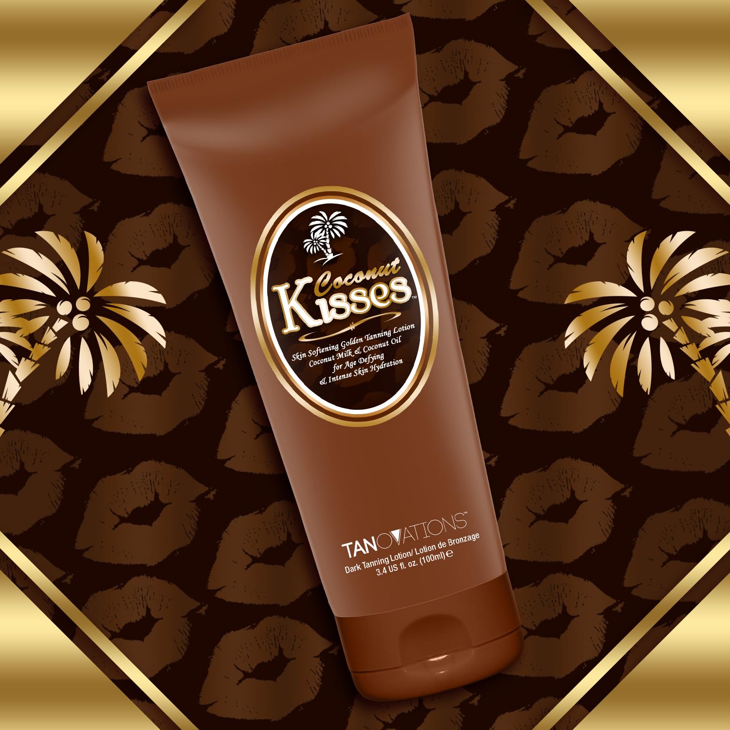 Arm applying ED HARDY Coconut Kisses Golden Tanning Lotion for even tone.