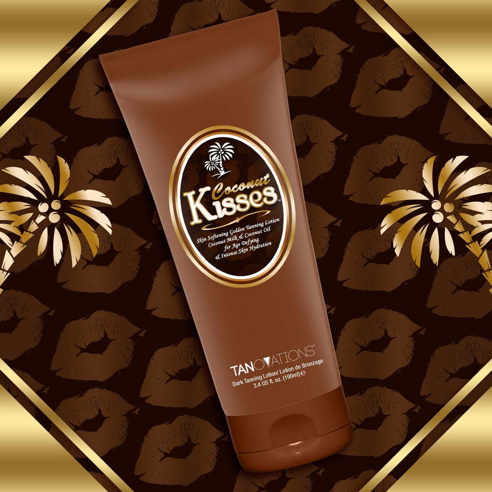 Arm applying ED HARDY Coconut Kisses Golden Tanning Lotion for even tone.