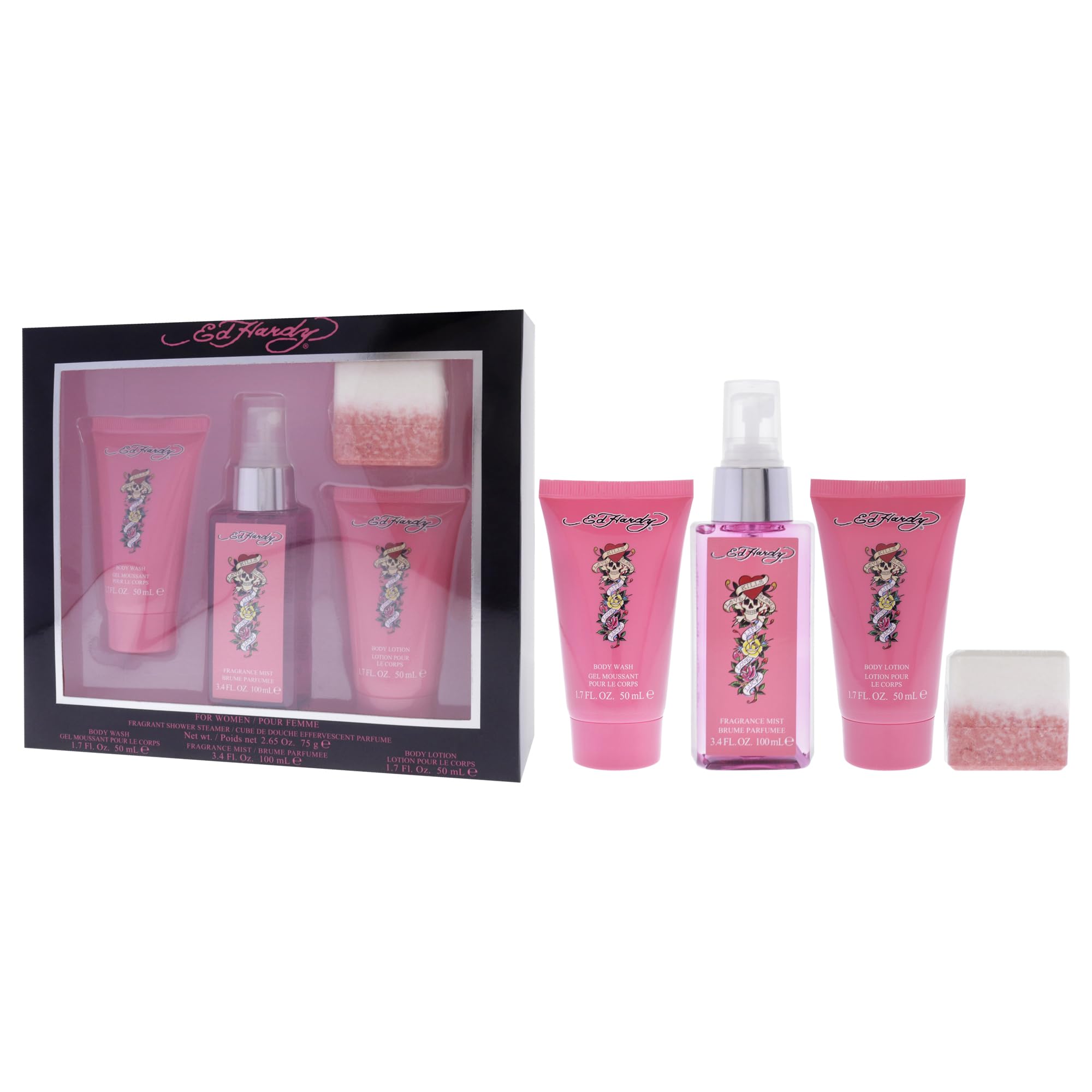 Gift packaging showcase of ED HARDY brand for a premium look.
