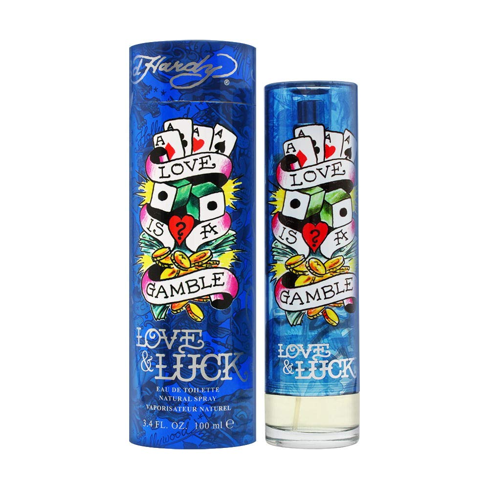 ED HARDY Love & Luck bottle front showcases bold masculinity for evening wear.