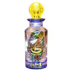 Ed Hardy Villain packaging closeup showcases rugged vintage vibe and premium finish.