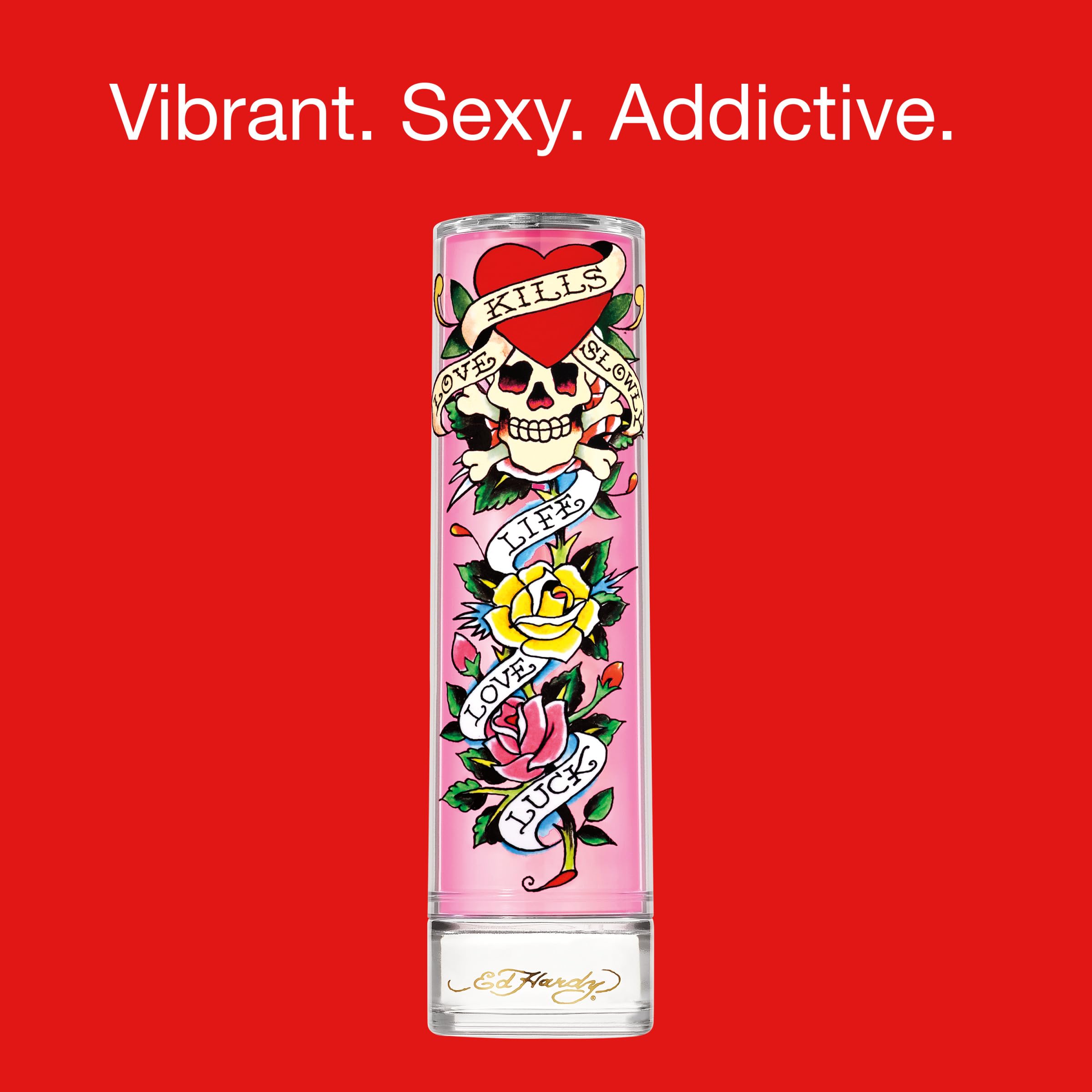 Ed Hardy EdP amber notes close-up highlighting warm base.