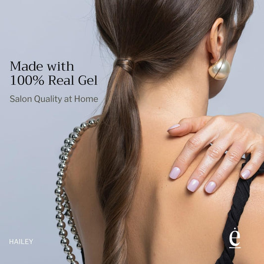 edamani Hailey gel nail strips demonstrating peel-and-press application