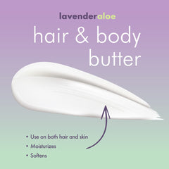 Creamy texture close-up of EDEN BodyWorks Lavender Aloe Butter on skin.