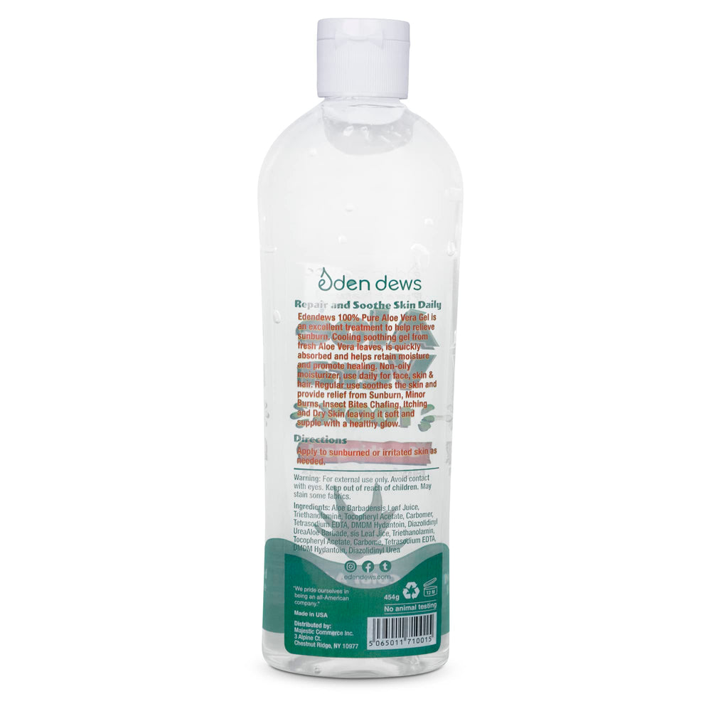 Eden Dews Aloe Vera Gel quickly absorbs for non-greasy, plump-looking skin.