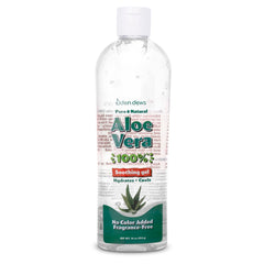 USA-made Eden Dews Aloe Vera Gel bottle highlighting trusted quality.