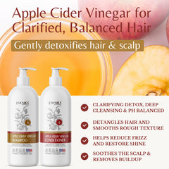 Edenika Botanicals ACV conditioner bottle nourishes and detangles dry scalp.