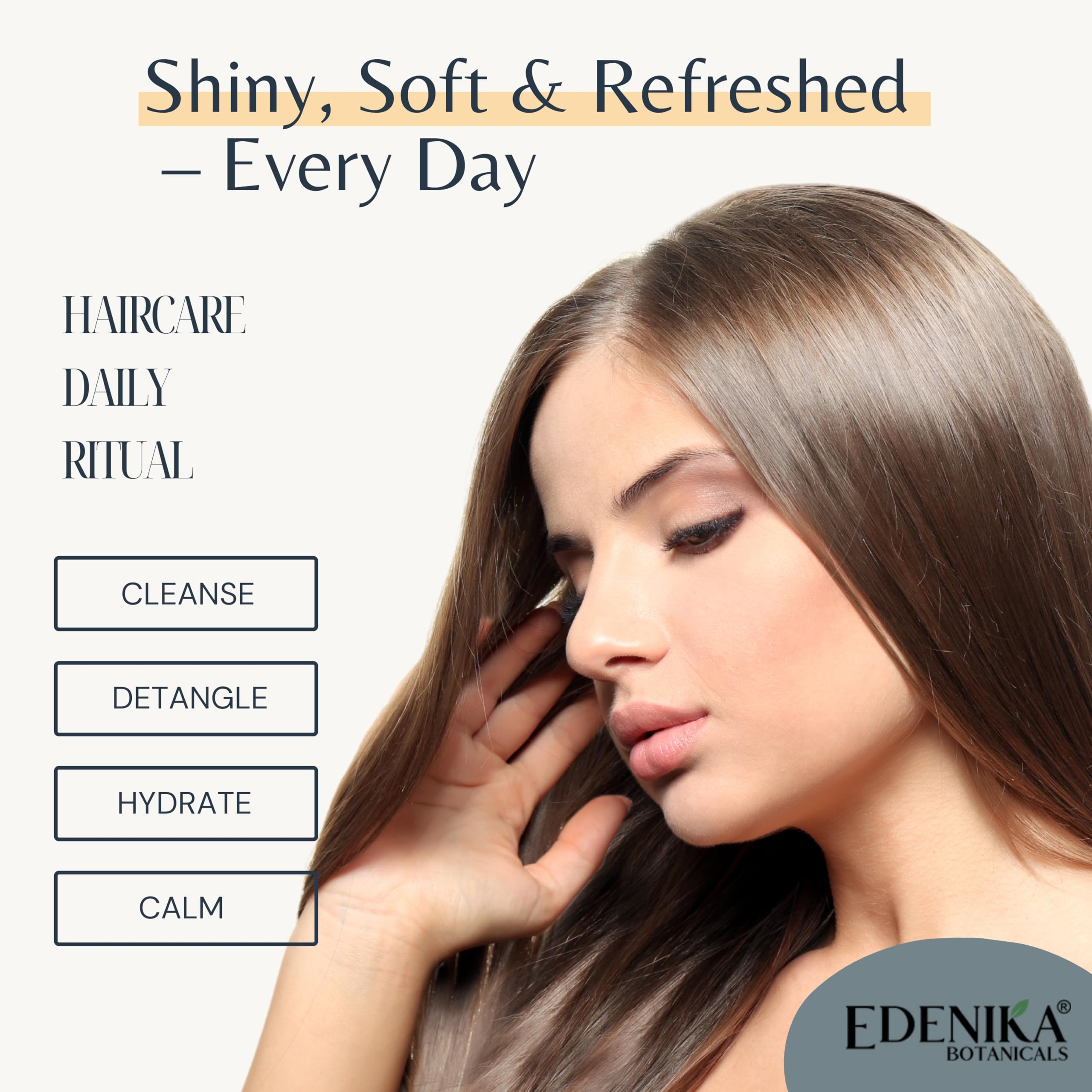 EDENIKA BOTANICALS chamomile shampoo and conditioner set on shelf