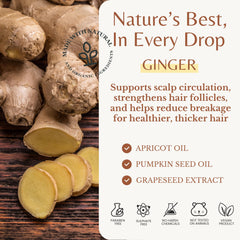EDENIKA BOTANICALS ginger shampoo apricot oil shot hints at hydration