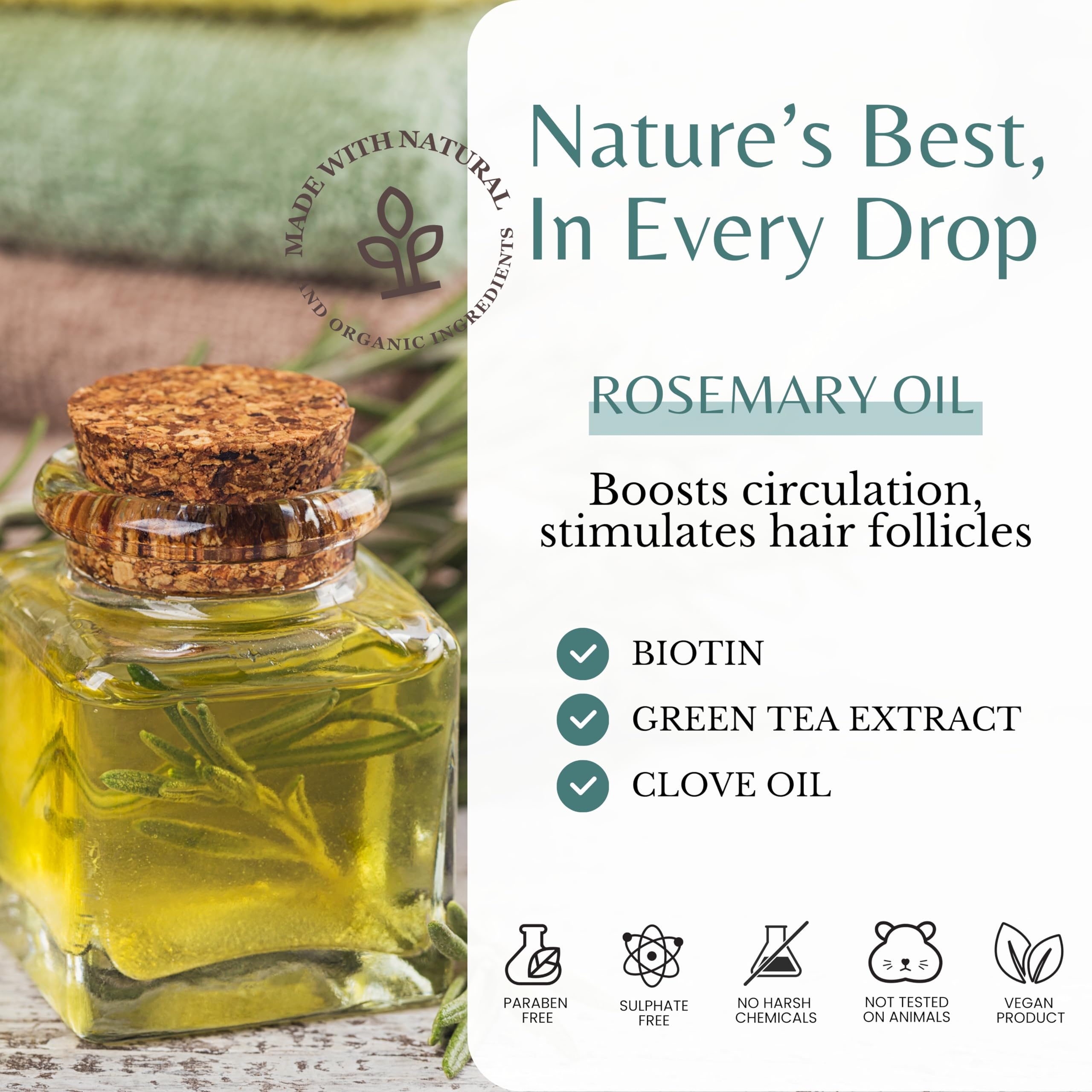 Edenika Botanicals green tea cinnamon clove blend showcasing natural scalp care