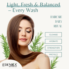Edenika hair care scene showing silky softness after use