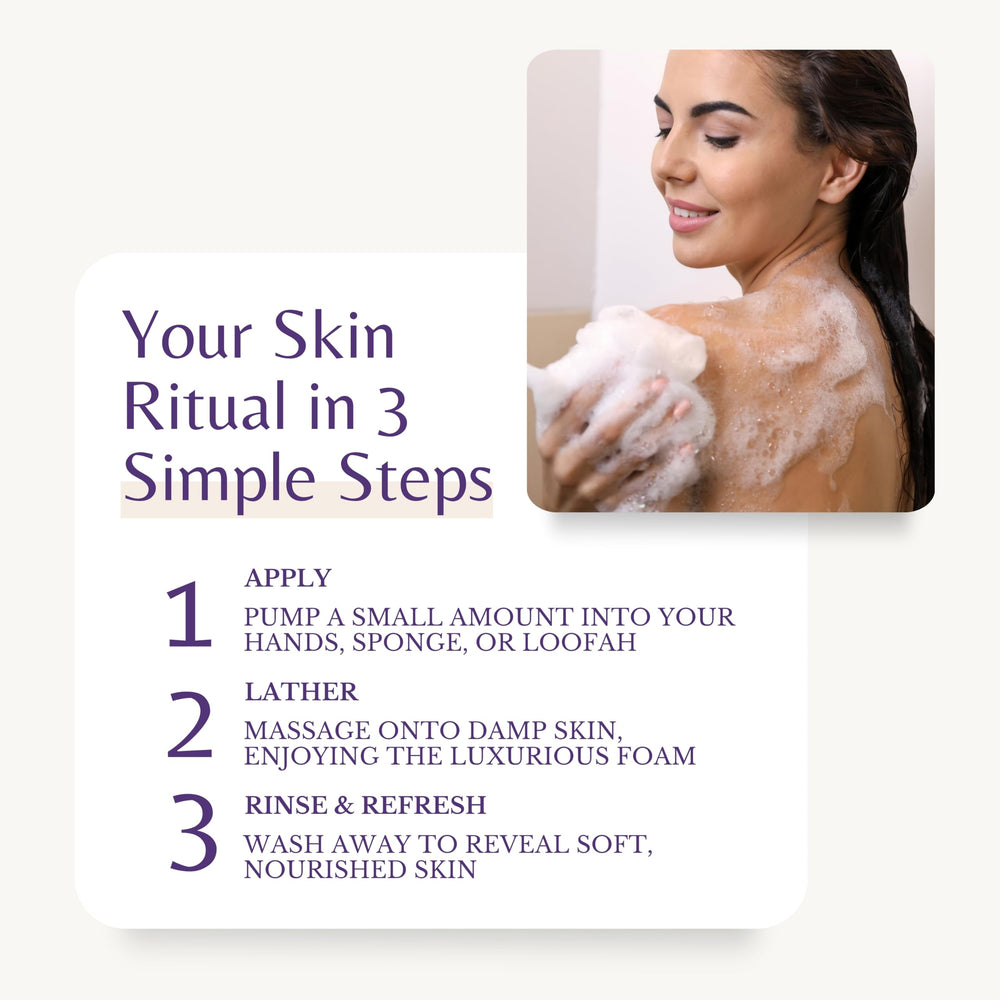 EDENIKA BOTANICALS Lavender Body Wash Vitamin E supports smooth, nourished feel.