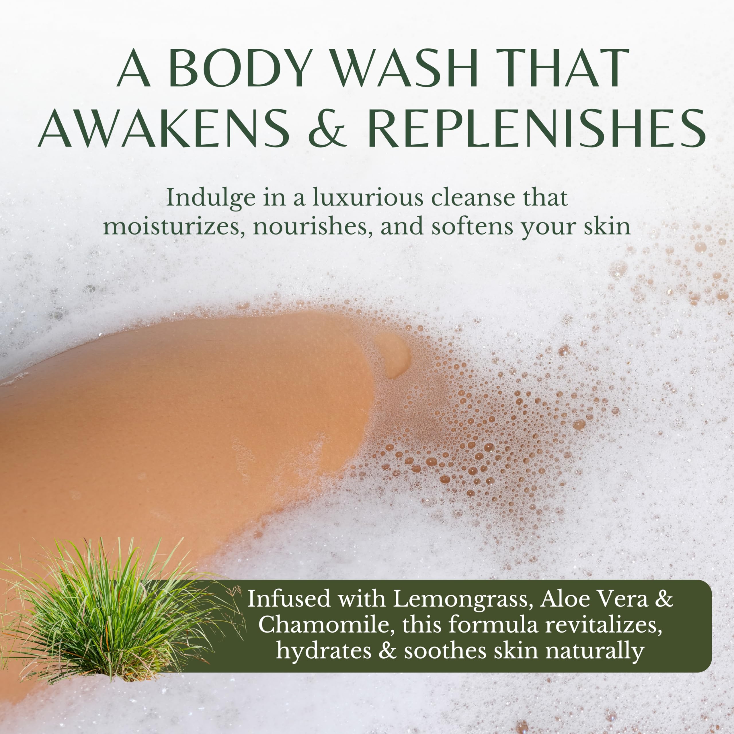 EDENIKA BOTANICALS Lemongrass Body Wash ingredients like Aloe Vera soothe dry skin