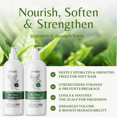 EDENIKA BOTANICALS Tea Tree Conditioner bottle highlights hydrating, detangling benefits
