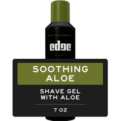 Edge Soothing Aloe Shave Gel foam-lather scene suggests smooth glide for close shave.