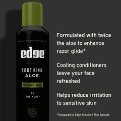 Hydrated skin after using Edge Soothing Aloe Shave Gel in a shave routine.