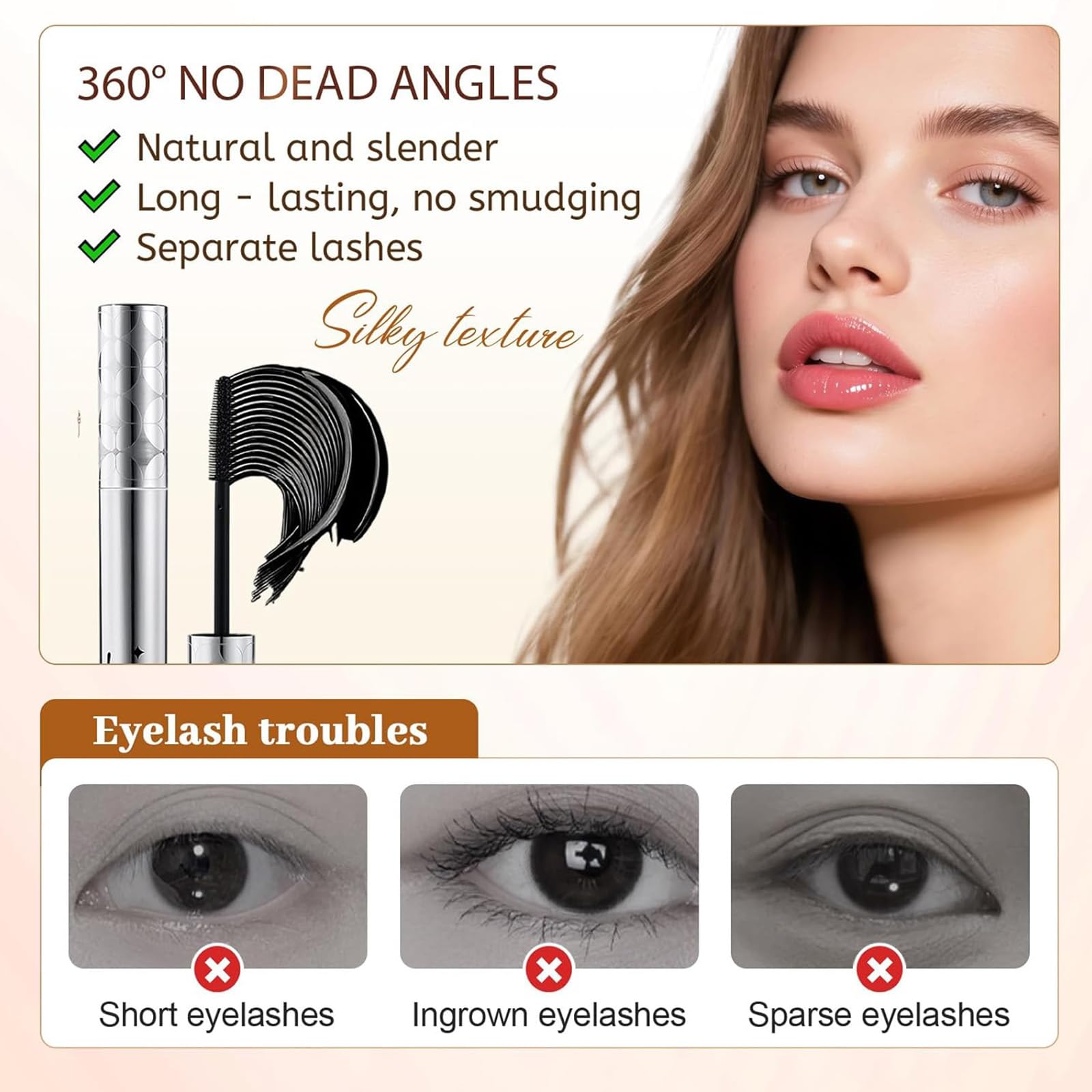 Edottbag double-ended lash comb helps separate lashes for a clean finish