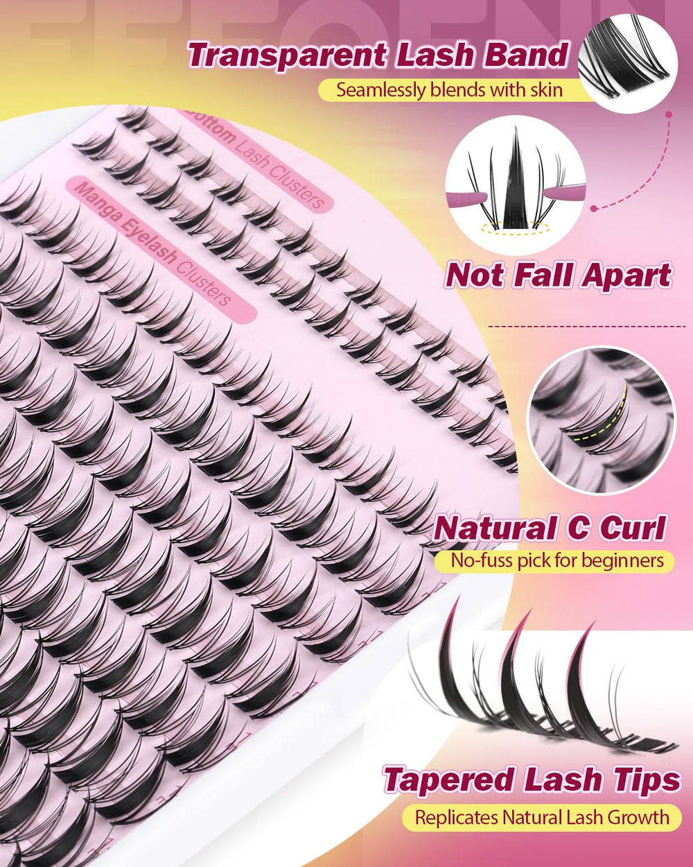Eefofnn all-in-one lash kit includes tweezers, bond, and seal