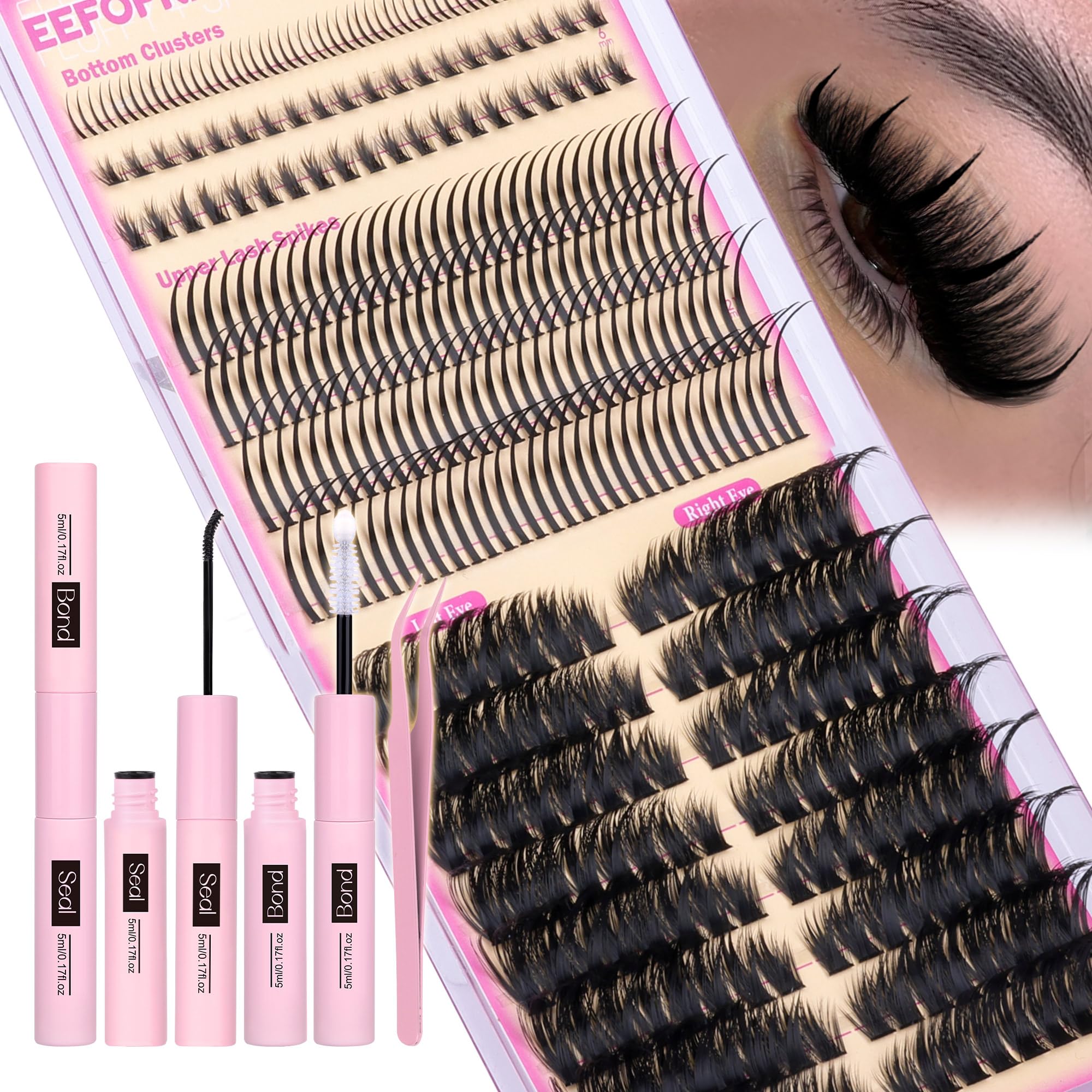 Eefofnn lash clusters spikes cat-eye look for dramatic definition