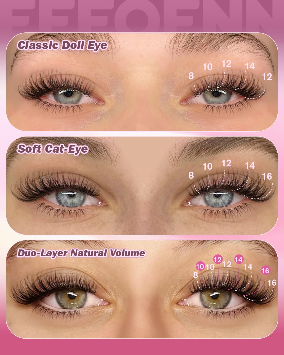 Eefofnn invisible band creates seamless fusion with skin for natural looking lashes.