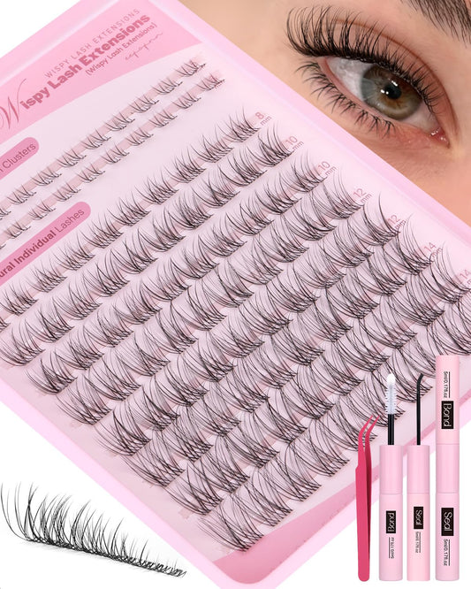 Eefofnn wispy lash clusters kit top and bottom for a balanced eye look.