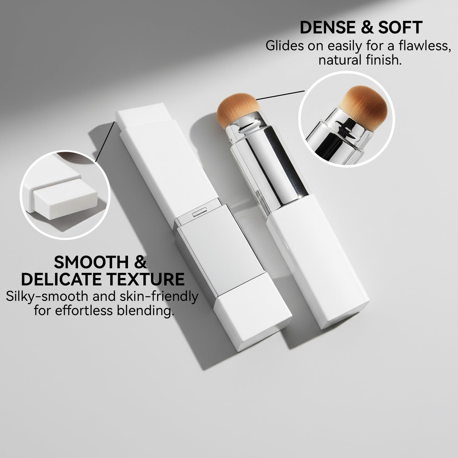 EELHOE dual-ended foundation stick with built-in brush for quick, even application.