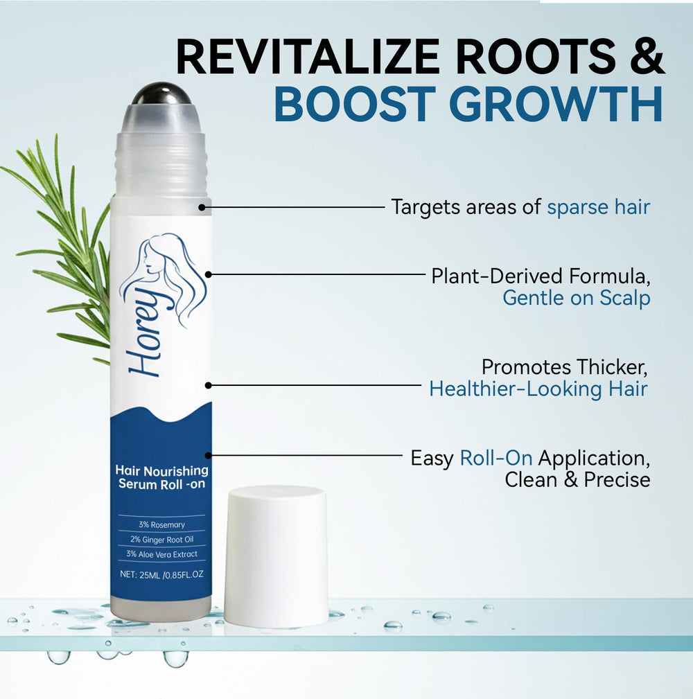 EELHOE Rosemary Serum Roll-On roller delivers mess-free scalp application.