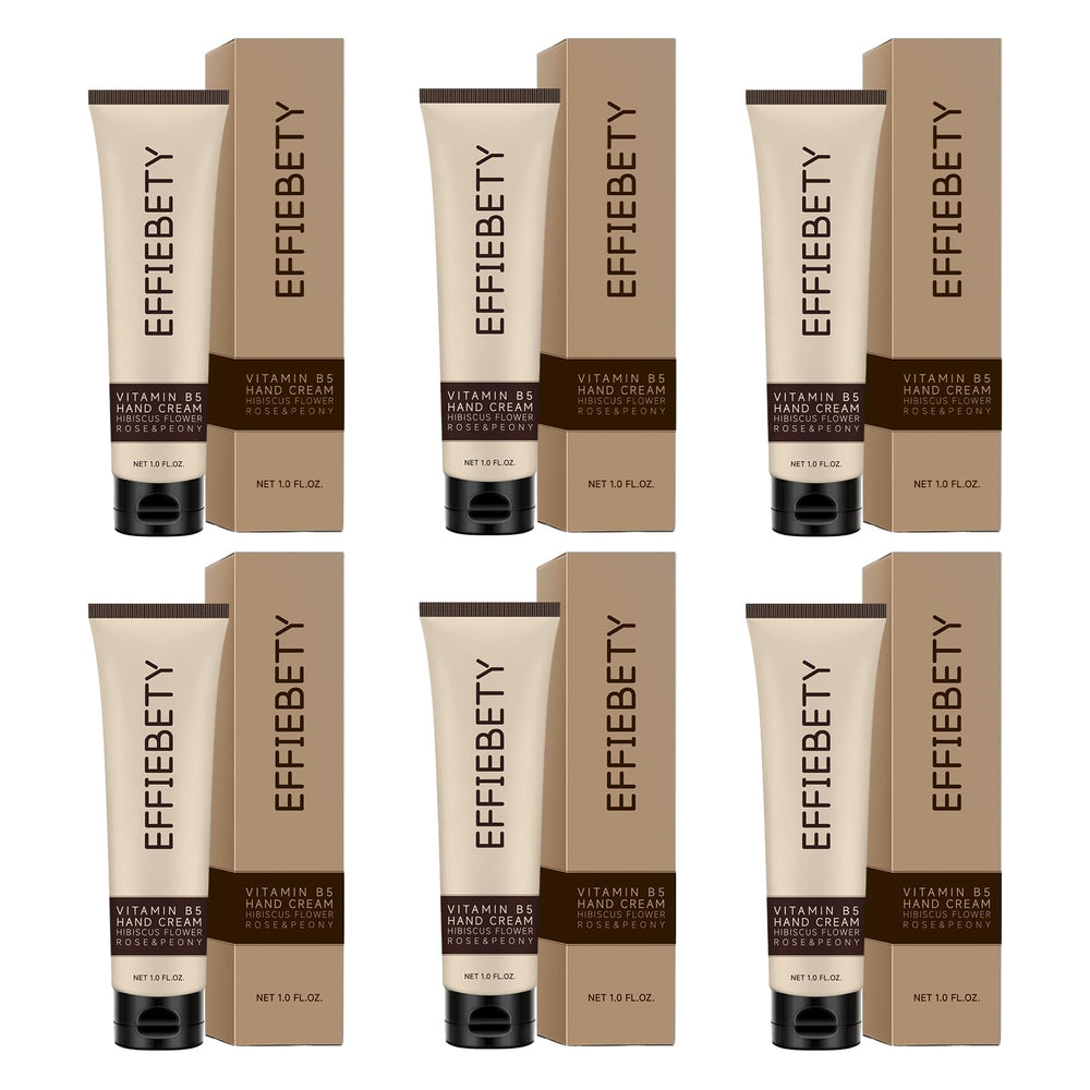 EFFIEBETY Vitamin B5 Hand Cream 6-pack box showing silky finish for soft skin