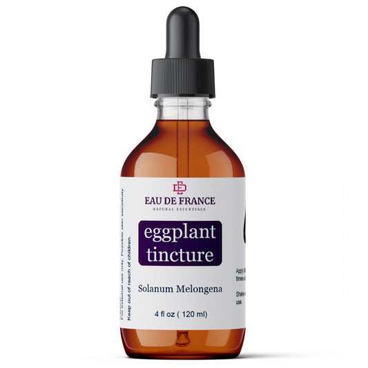 Eggplant Tincture bottle highlighting discoloration areas for conditioning