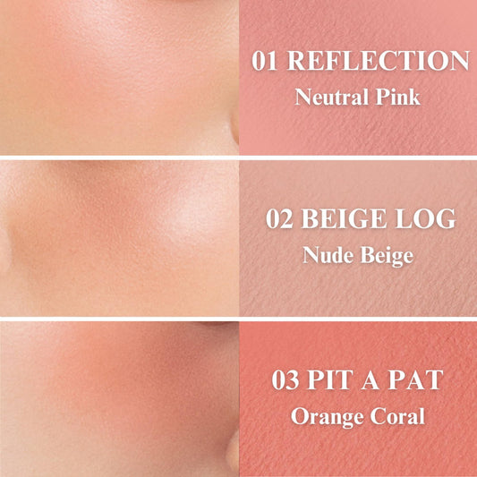 EGLIPS All Over Blusher cheek swatch reveals buildable color and control.