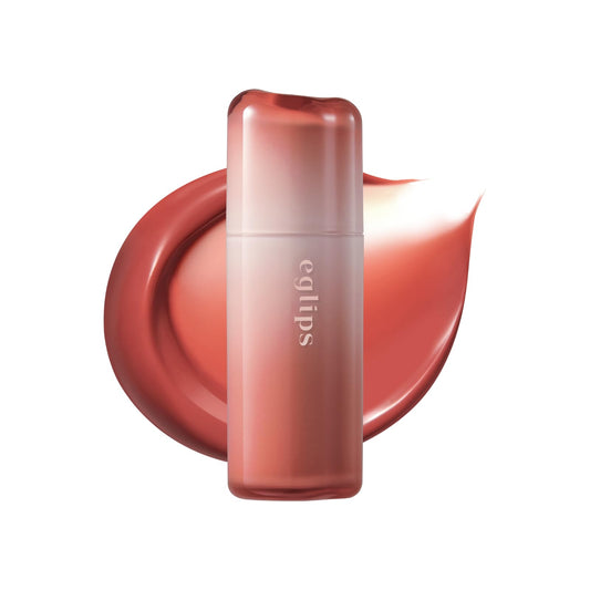 EGLIPS Dew Glaze Tint 06 Chilling bottle close-up shows glossy, sheer color.