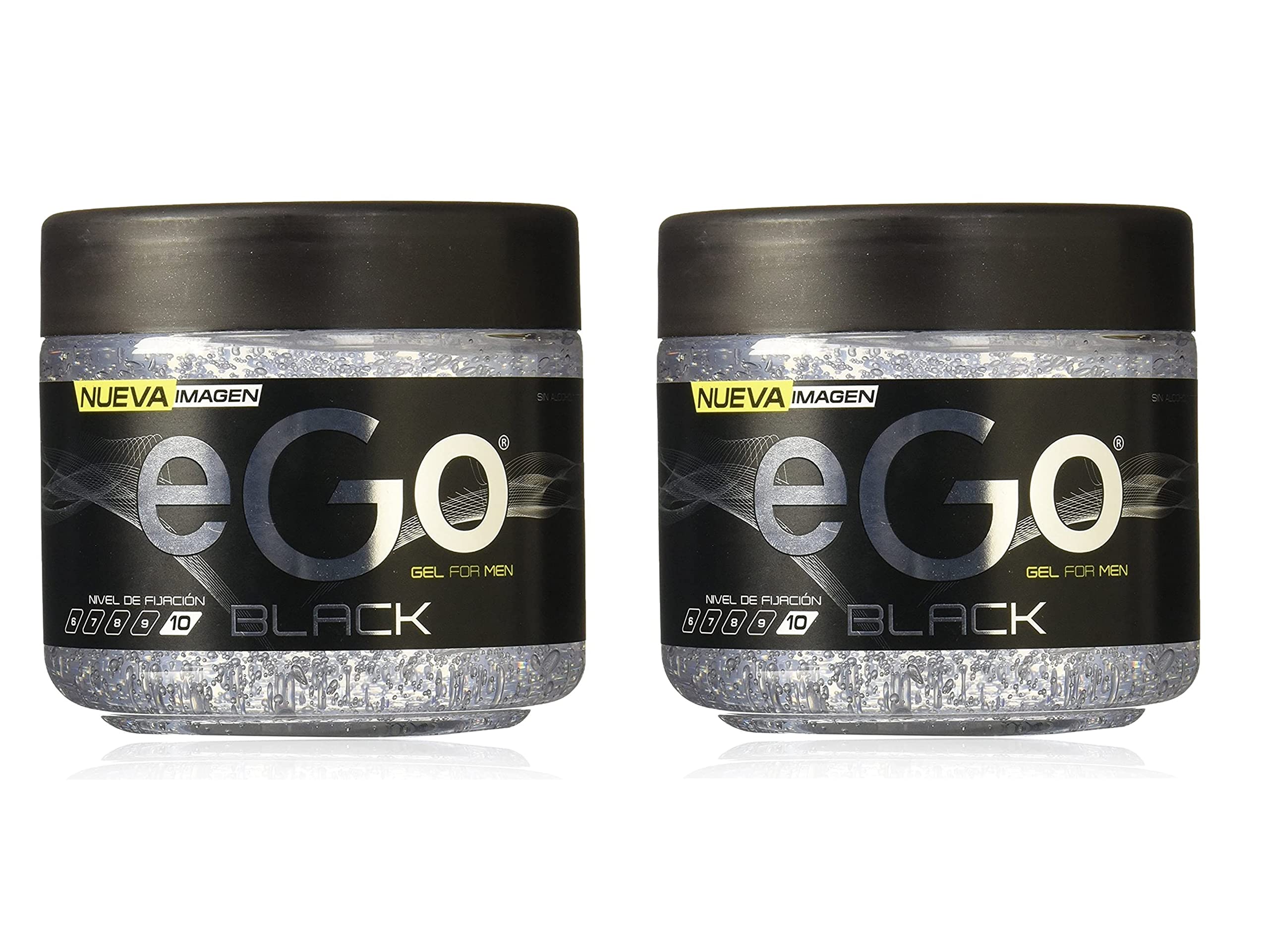 EGO Hair Gel Black bottle (450ml) with strong hold for defined styles.