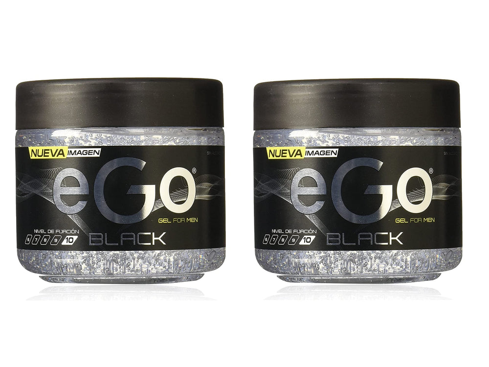 EGO Hair Gel Black bottle (450ml) with strong hold for defined styles.
