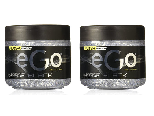 EGO Hair Gel Black bottle (450ml) with strong hold for defined styles.
