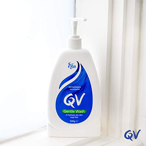 Ego QV Gentle Wash dispenser pump in use, convenient for hygienic showers.
