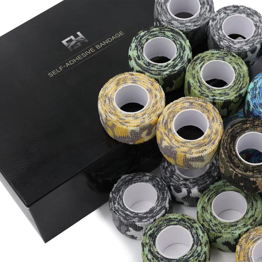EH Tattoo 24Pcs bandages color rolls for versatile first aid and tattoo grip wraps.