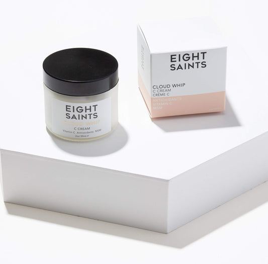 Eight Saints Cloud Whip cream closeup highlighting creamy texture and quick absorption for hydration.