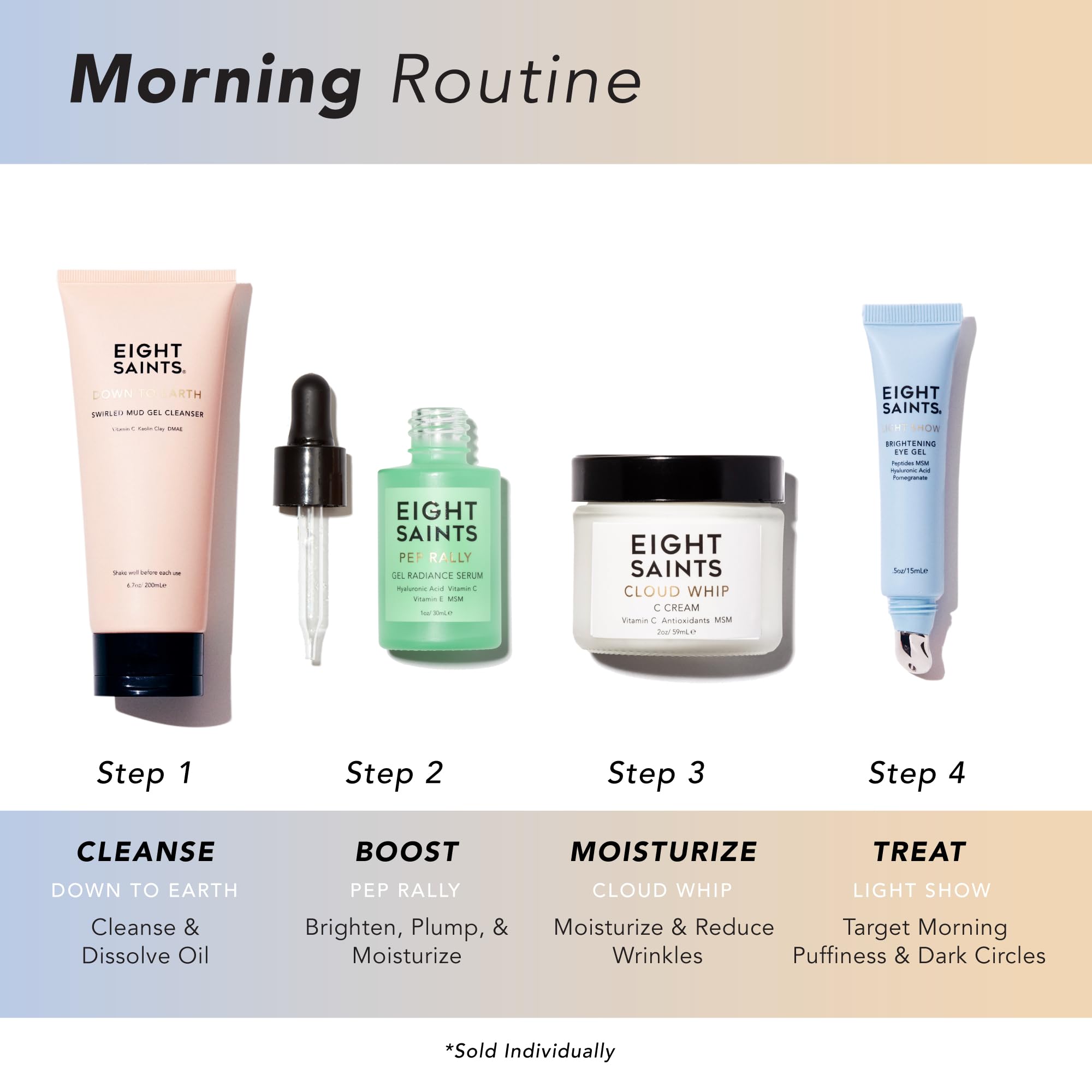 Eight Saints Cloud Whip Vitamin C ingredients list highlights antioxidant boost.