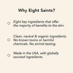 Cruelty-free packaging of Eight Saints serum