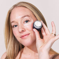 Eight Saints retinol eye cream application on skin, massage-ready for nightly routine.