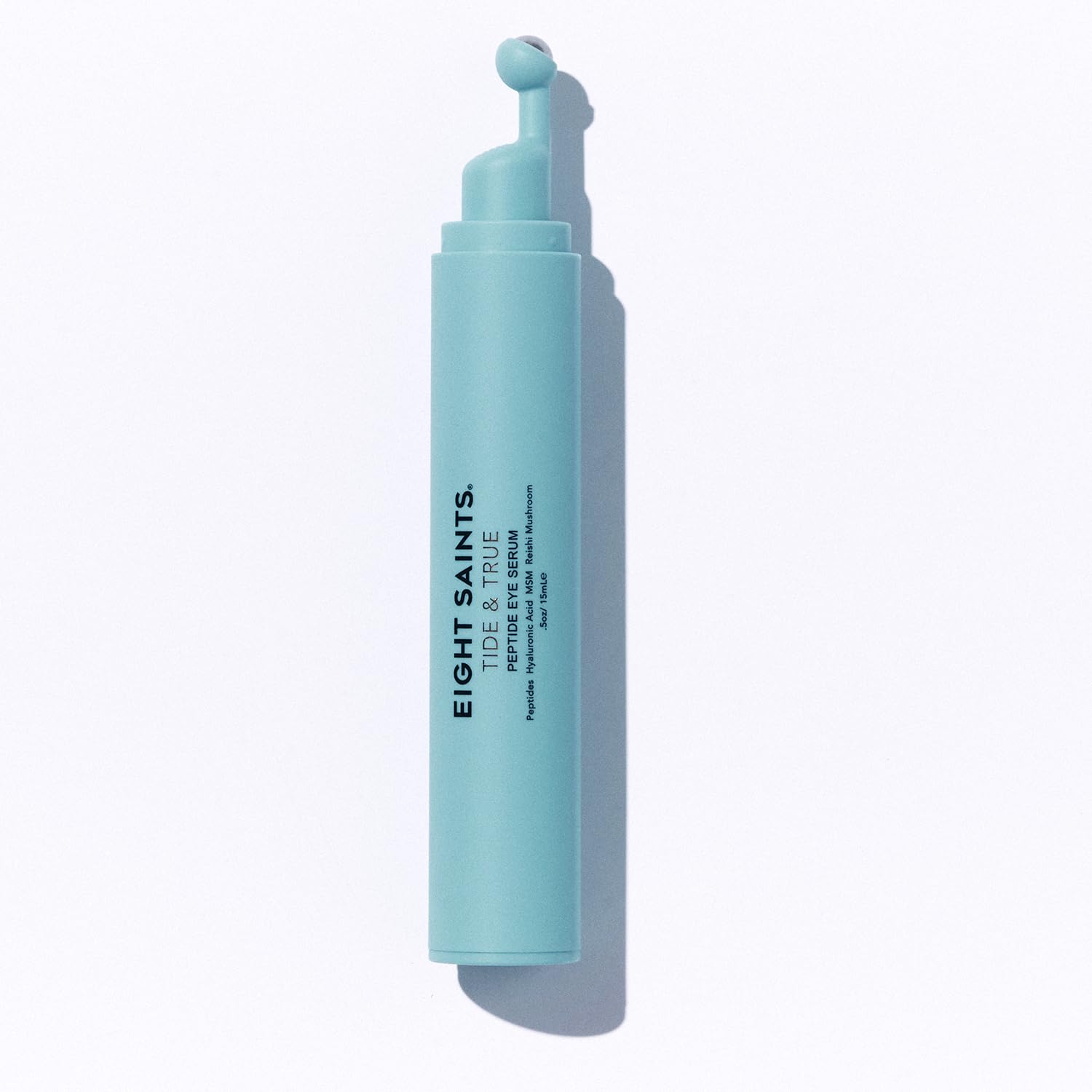 Eight Saints Tide & True eye serum bottle showing cooling gel texture for refreshed look