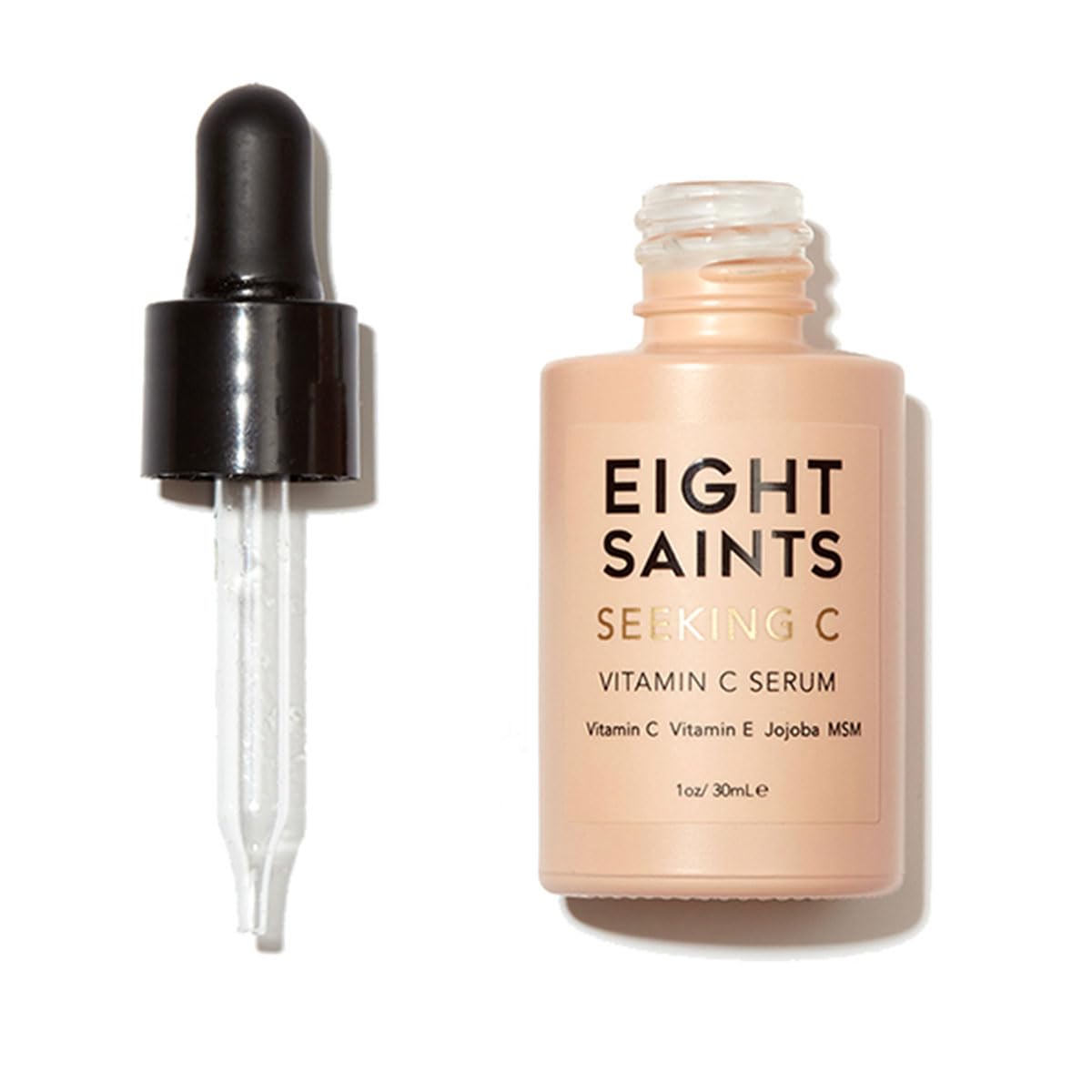 Eight Saints Vitamin C Serum bottle showing brightening potential and antioxidant protection