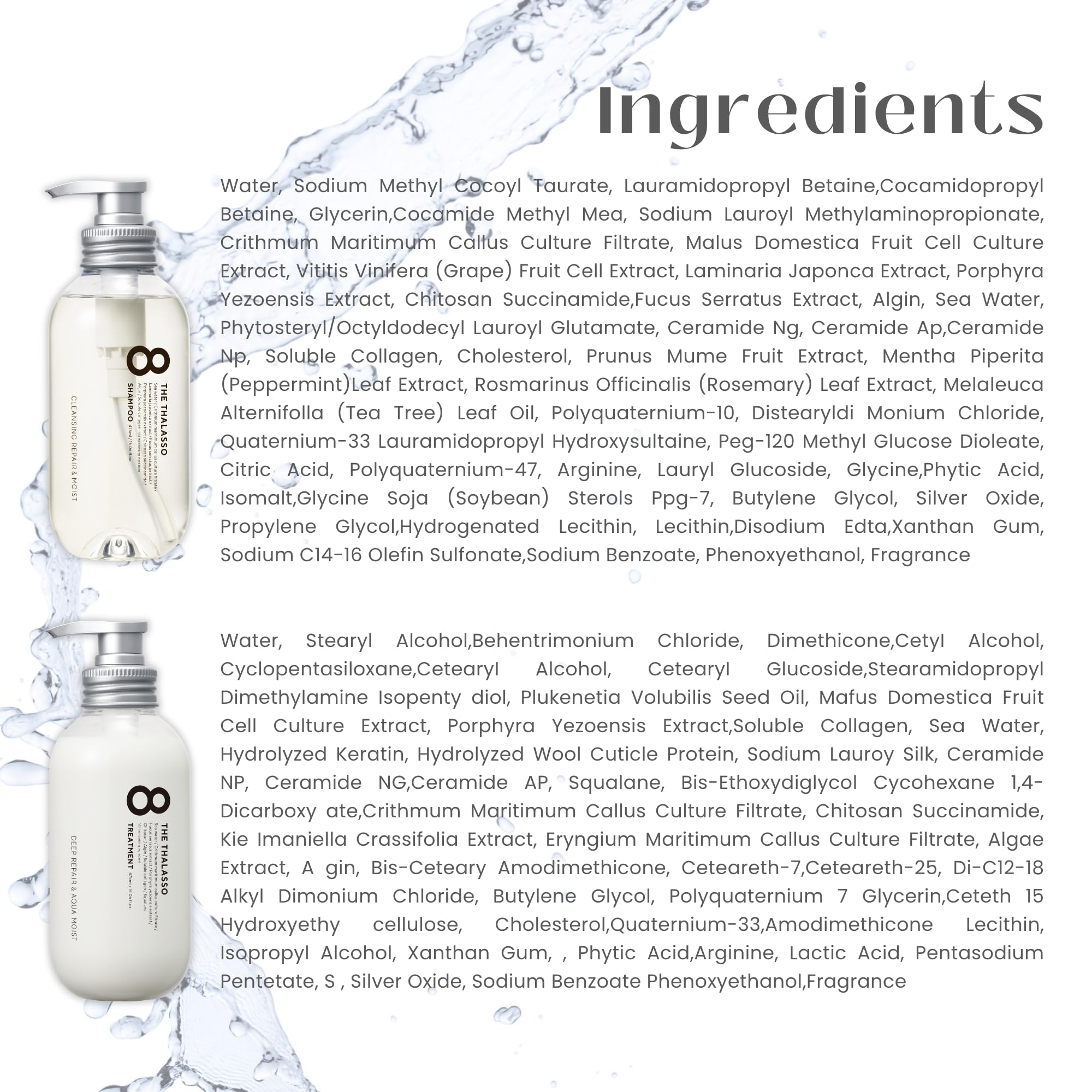 Eight the Thalasso MOIST duo used on dry hair at home