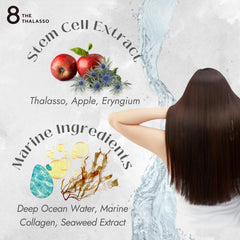 Eight the Thalasso MOIST shampoo foam captured mid-lather for silky shine